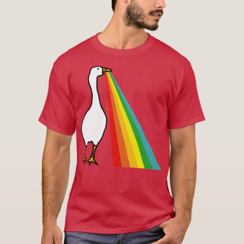 Animals with Rainbow Puke Gaming Goose T_Shirt