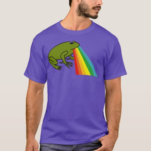 Animals with Rainbow Puke Green Frog T_Shirt