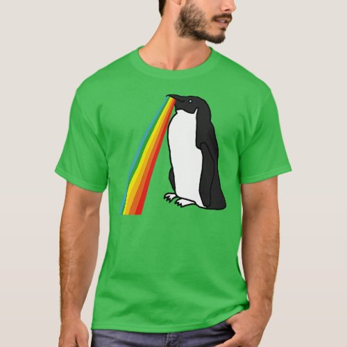 Animals with Rainbow Puke Penguin T_Shirt