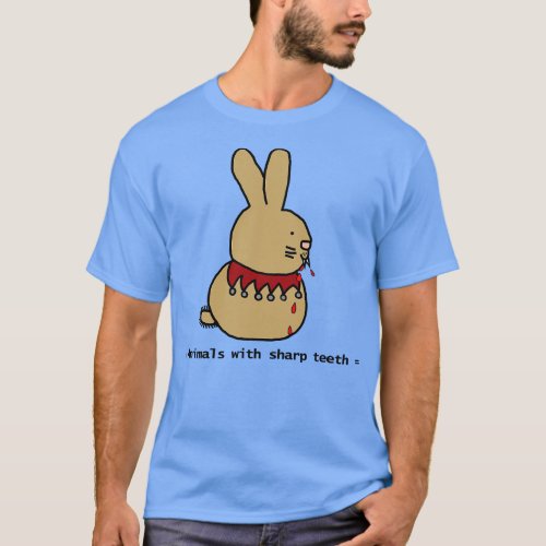 Animals with Sharp Teeth Halloween Horror Bunny Ra T_Shirt