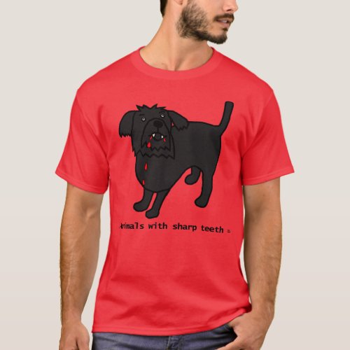 Animals with Sharp Teeth Halloween Horror Dog T_Shirt