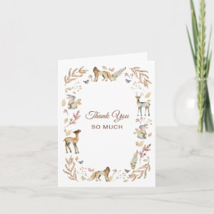 Animals Woodland Baby Shower Letterpress Thank You Card