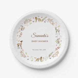 Animals Woodland Baby Shower Paper Plates