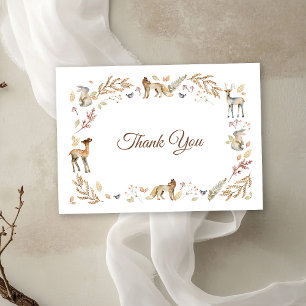 Animals Woodland Baby Shower Thank You Card