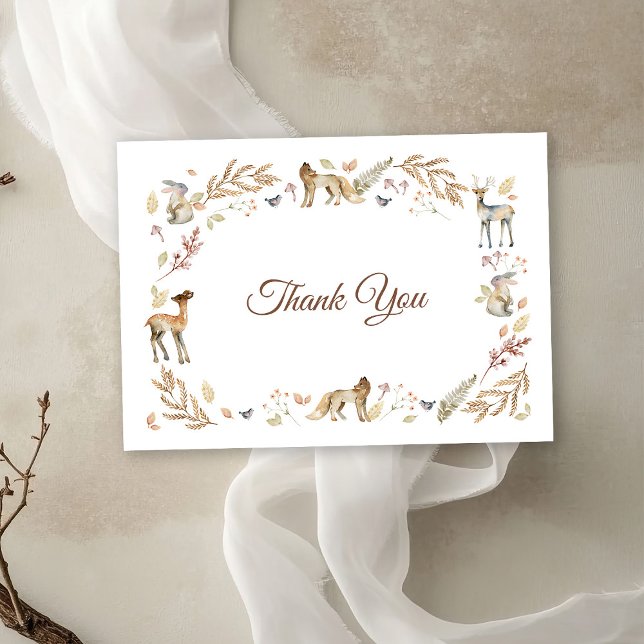 Animals Woodland Baby Shower Thank You Card (Creator Uploaded)