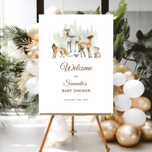 Animals Woodland Baby Shower Welcome Foam Board