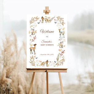 Animals Woodland Baby Shower Welcome Foam Board