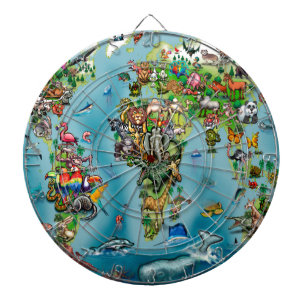 Animals World Map Dart Board