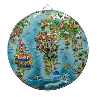 Animals World Map Dart Board