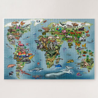 Animals World Map Jigsaw Puzzle