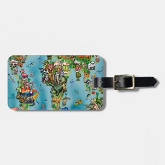 Animals World Map Luggage Tag