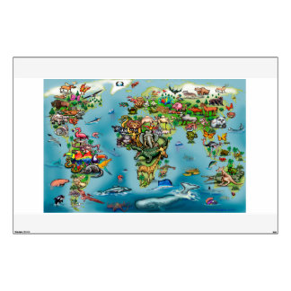 Animals World Map Wall Decal