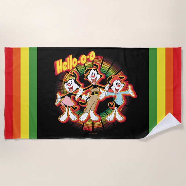 Animaniacs | Hello-o-o Retro Equalizer Graphic Beach Towel (Front)