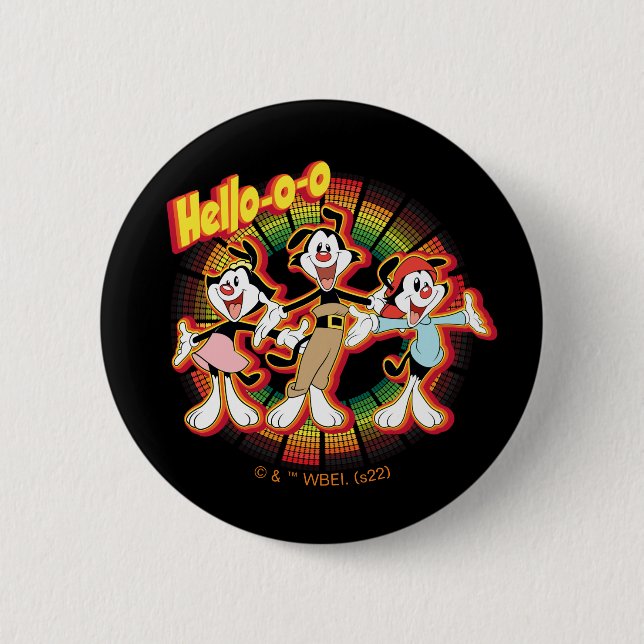 Animaniacs | Hello-o-o Retro Equalizer Graphic Button (Front)