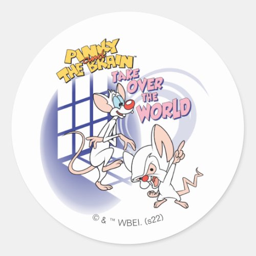 Animaniacs  Take Over The World Graphic Classic Round Sticker