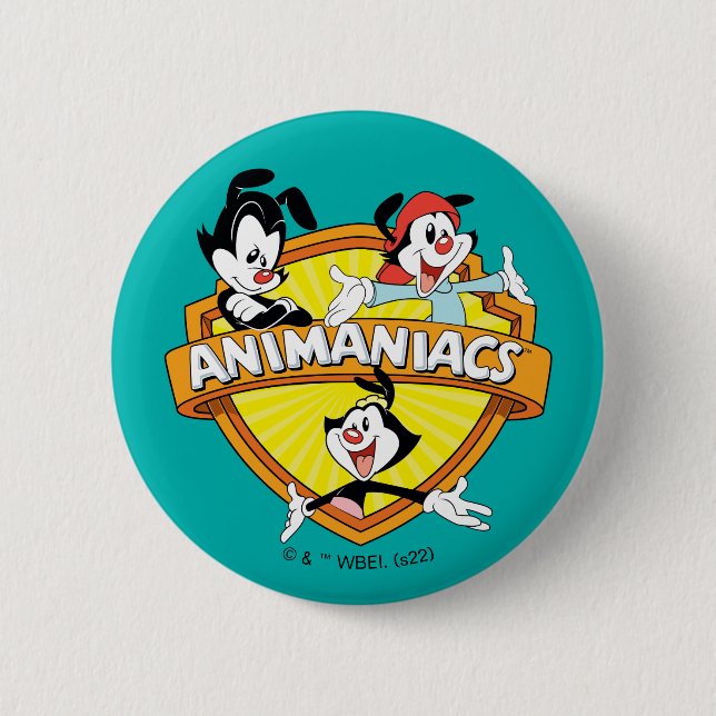 Animaniacs | Warner Brothers & Sister WB Shield Button (Front)