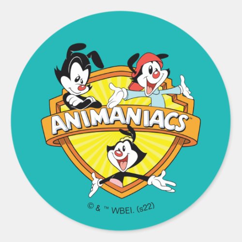 Animaniacs  Warner Brothers  Sister WB Shield Classic Round Sticker