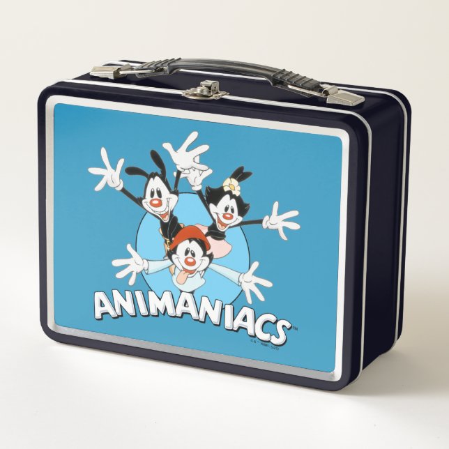 Animaniacs | Warner Siblings Arms Wide Graphic Metal Lunch Box (Front)