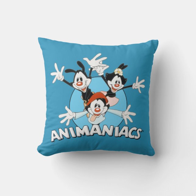 Animaniacs | Warner Siblings Arms Wide Graphic Throw Pillow (Front)