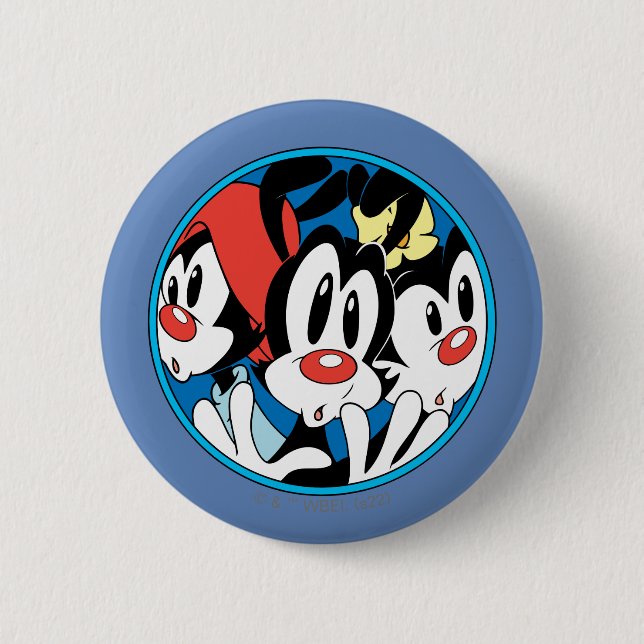 Animaniacs | Warner Siblings Circle Graphic Button (Front)