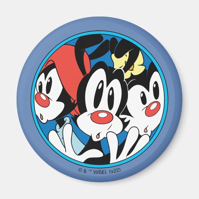 Animaniacs | Warner Siblings Circle Graphic Magnet (Front)