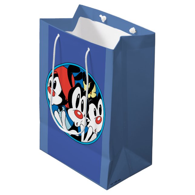 Animaniacs | Warner Siblings Circle Graphic Medium Gift Bag (Front Angled)