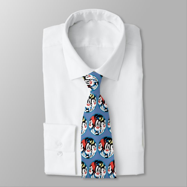Animaniacs | Warner Siblings Circle Graphic Neck Tie (Tied)