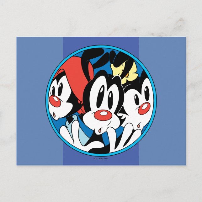 Animaniacs | Warner Siblings Circle Graphic Postcard (Front)
