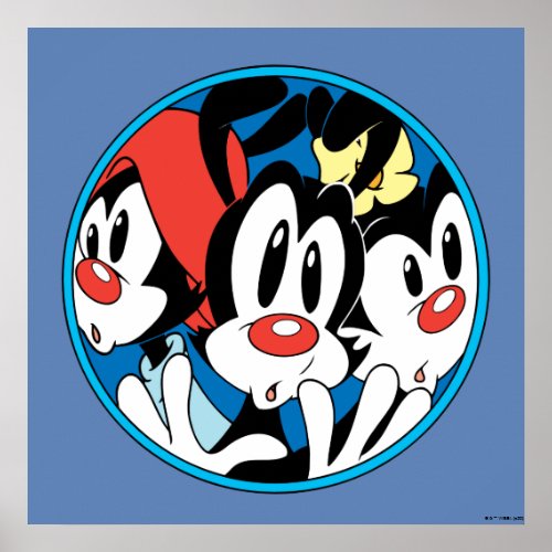 Animaniacs  Warner Siblings Circle Graphic Poster