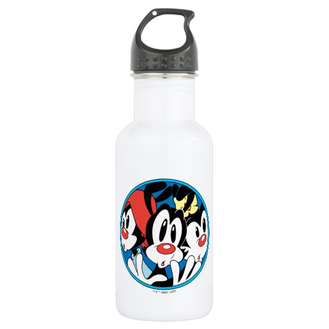 Animaniacs | Warner Siblings Circle Graphic Stainless Steel Water Bottle (Front)
