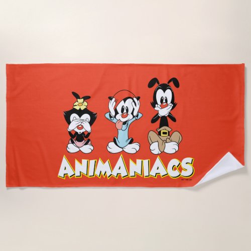 Animaniacs  Warner Siblings No Evil Graphic Beach Towel