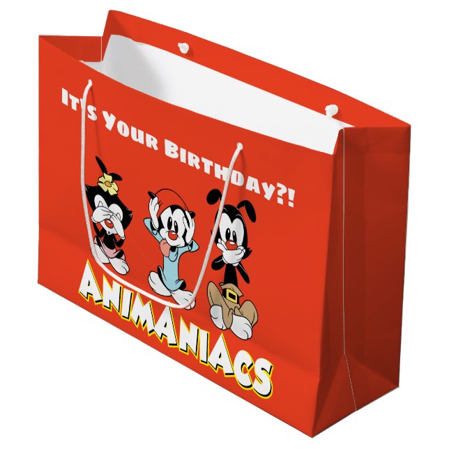 Animaniacs | Warner Siblings "No Evil" Graphic Large Gift Bag (Front Angled)