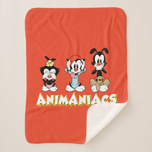 Animaniacs  Warner Siblings No Evil Graphic Sherpa Blanket
