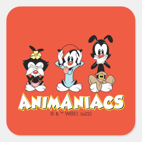 Animaniacs  Warner Siblings No Evil Graphic Square Sticker