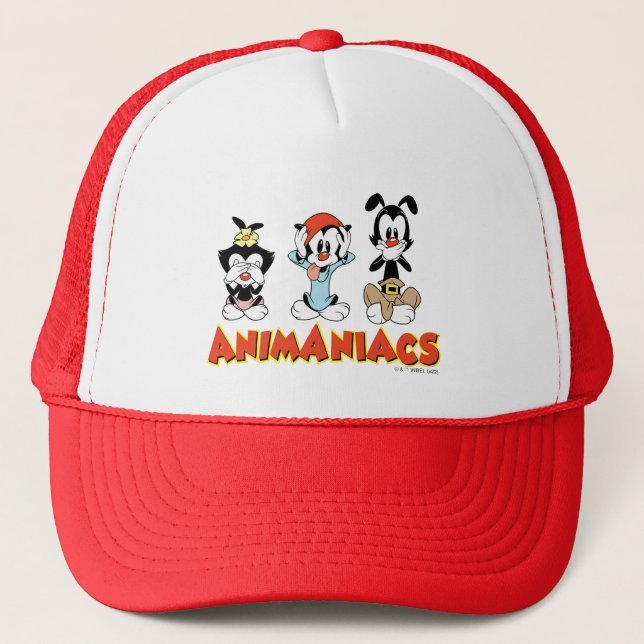 Animaniacs | Warner Siblings "No Evil" Graphic Trucker Hat (Front)