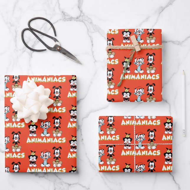 Animaniacs | Warner Siblings "No Evil" Graphic Wrapping Paper Sheets (Front)