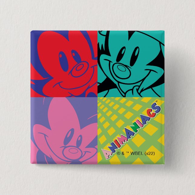 Animaniacs | Warner Siblings Pop Art Graphic Button (Front)