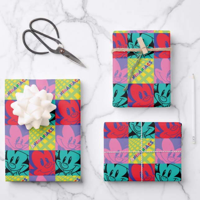 Animaniacs | Warner Siblings Pop Art Graphic Wrapping Paper Sheets (Front)