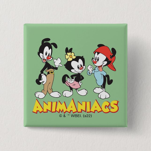 Animaniacs | Yakko, Dot, and Wakko Standing Button (Front)
