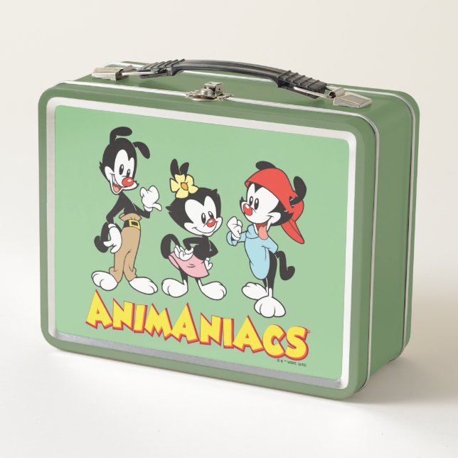 Animaniacs | Yakko, Dot, and Wakko Standing Metal Lunch Box (Front)