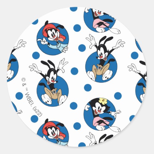 Animaniacs  Yakko Wakko  Dot Circle Pattern Classic Round Sticker