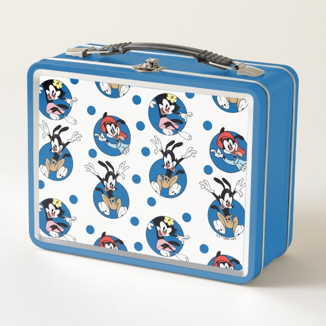 Animaniacs | Yakko, Wakko, & Dot Circle Pattern Metal Lunch Box (Front)