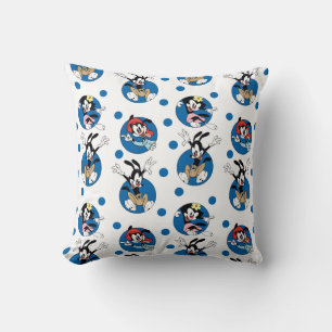 Animaniacs Yakko, Wakko, & Dot Circle Pattern Throw Pillow