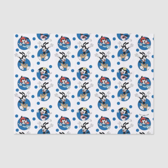 Animaniacs | Yakko, Wakko, & Dot Circle Pattern Tissue Paper (Front)