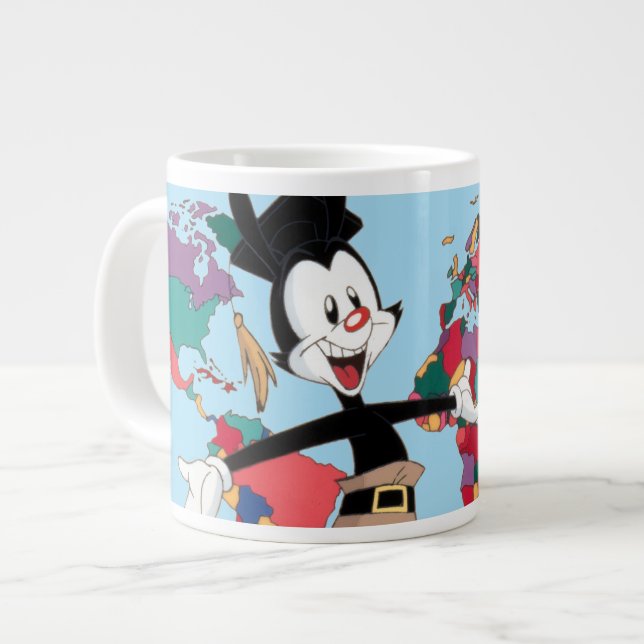 Animaniacs | Yakko's World Map Graphic Giant Coffee Mug (Front Left)