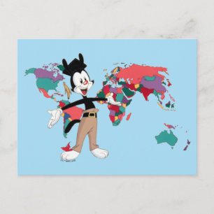 Animaniacs Yakko's World Map Graphic Postcard