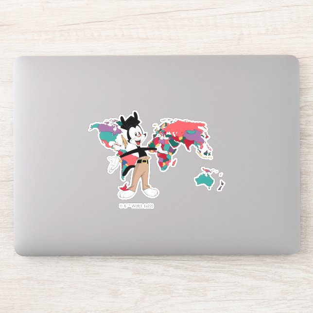 Animaniacs | Yakko's World Map Graphic Sticker | Zazzle