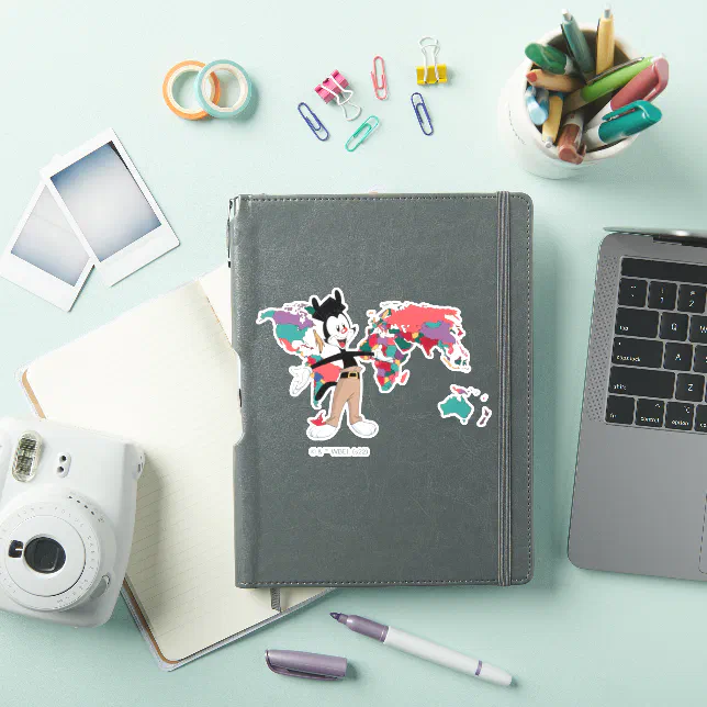 Animaniacs | Yakko's World Map Graphic Sticker | Zazzle