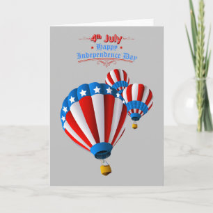 Animated American Flag July 4th Hot Air balloon Card