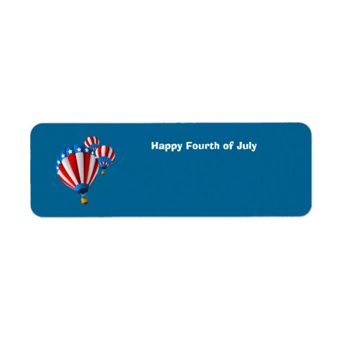 Animated American Flag July 4th Hot Air balloon Label